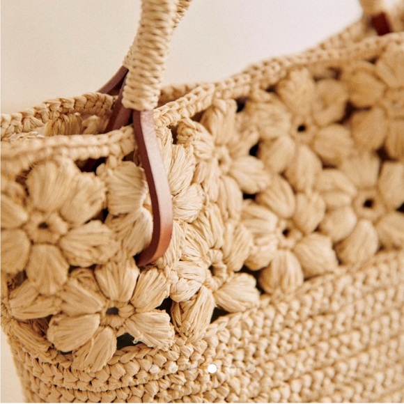 Sezane Tan Crochet Shoulder Bag - Picture 3 of 7